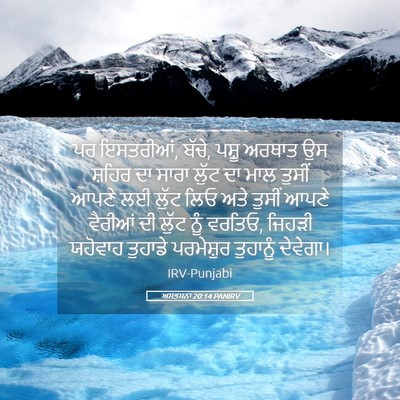 Picture 05 - ਅਸਤਸਨਾ 20:14 PANIRV - ਪਰ ਇਸਤਰੀਆਂ, ਬੱਚੇ, - Bible Verse Picture