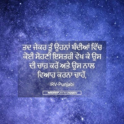 Picture 05 - ਅਸਤਸਨਾ 21:11 PANIRV - ਤਦ ਜੇਕਰ ਤੂੰ ਉਹਨਾਂ - Bible Verse Picture