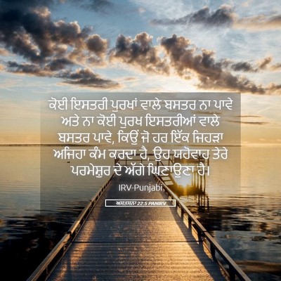 Picture 05 - ਅਸਤਸਨਾ 22:5 PANIRV - ਕੋਈ ਇਸਤਰੀ ਪੁਰਖਾਂ - Bible Verse Picture