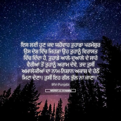 Picture 05 - ਅਸਤਸਨਾ 25:19 PANIRV - ਇਸ ਲਈ ਹੁਣ ਜਦ ਯਹੋਵਾਹ - Bible Verse Picture