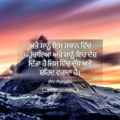 Picture 05 - ਅਸਤਸਨਾ 26:9 PANIRV - ਅਤੇ ਸਾਨੂੰ ਇਸ ਸਥਾਨ - Bible Verse Picture