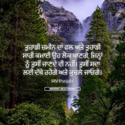 Picture 05 - ਅਸਤਸਨਾ 28:33 PANIRV - ਤੁਹਾਡੀ ਜ਼ਮੀਨ ਦਾ ਫਲ - Bible Verse Picture