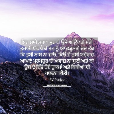 Picture 05 - ਅਸਤਸਨਾ 28:45 PANIRV - ਇਹ ਸਾਰੇ ਸਰਾਪ - Bible Verse Picture