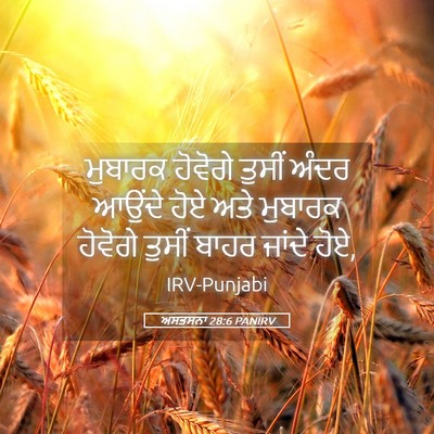 Picture 05 - ਅਸਤਸਨਾ 28:6 PANIRV - ਮੁਬਾਰਕ ਹੋਵੋਗੇ - Bible Verse Picture