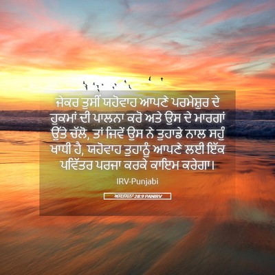 Picture 05 - ਅਸਤਸਨਾ 28:9 PANIRV - ਜੇਕਰ ਤੁਸੀਂ ਯਹੋਵਾਹ - Bible Verse Picture