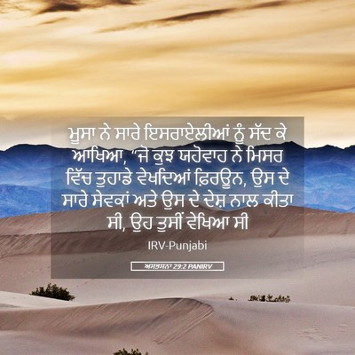 Picture 05 - ਅਸਤਸਨਾ 29:2 PANIRV - ਮੂਸਾ ਨੇ ਸਾਰੇ - Bible Verse Picture