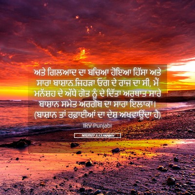 Picture 05 - ਅਸਤਸਨਾ 3:13 PANIRV - ਅਤੇ ਗਿਲਆਦ ਦਾ ਬਚਿਆ - Bible Verse Picture