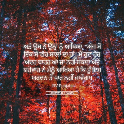 Picture 05 - ਅਸਤਸਨਾ 31:2 PANIRV - ਅਤੇ ਉਸ ਨੇ ਉਨ੍ਹਾਂ - Bible Verse Picture