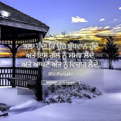 Picture 05 - ਅਸਤਸਨਾ 32:29 PANIRV - ਭਲਾ ਹੁੰਦਾ ਕਿ ਉਹ - Bible Verse Picture