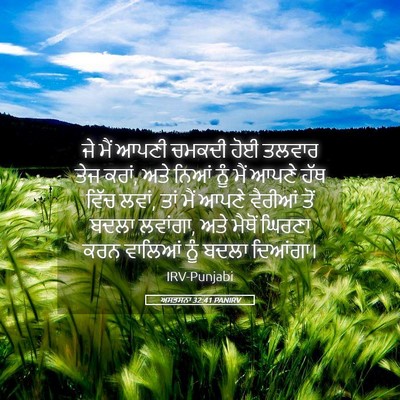 Picture 05 - ਅਸਤਸਨਾ 32:41 PANIRV - ਜੇ ਮੈਂ ਆਪਣੀ ਚਮਕਦੀ - Bible Verse Picture