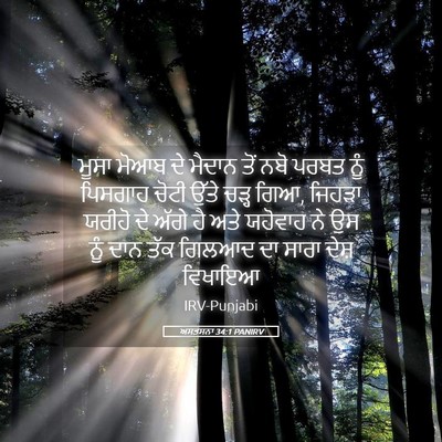 Picture 05 - ਅਸਤਸਨਾ 34:1 PANIRV - ਮੂਸਾ ਮੋਆਬ ਦੇ ਮੈਦਾਨ - Bible Verse Picture