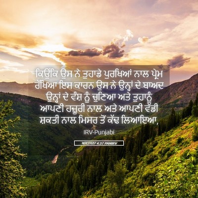 Picture 05 - ਅਸਤਸਨਾ 4:37 PANIRV - ਕਿਉਂਕਿ ਉਸ ਨੇ - Bible Verse Picture