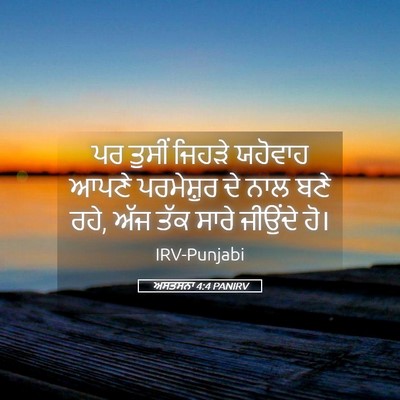 Picture 05 - ਅਸਤਸਨਾ 4:4 PANIRV - ਪਰ ਤੁਸੀਂ ਜਿਹੜੇ - Bible Verse Picture