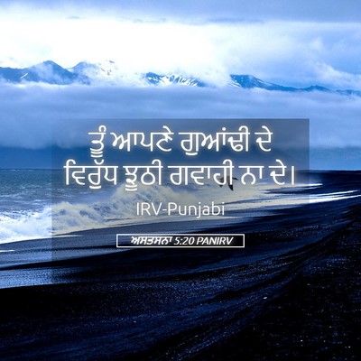 Picture 05 - ਅਸਤਸਨਾ 5:20 PANIRV - ਤੂੰ ਆਪਣੇ ਗੁਆਂਢੀ ਦੇ - Bible Verse Picture