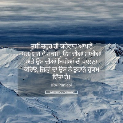 Picture 05 - ਅਸਤਸਨਾ 6:17 PANIRV - ਤੁਸੀਂ ਜ਼ਰੂਰ ਹੀ - Bible Verse Picture