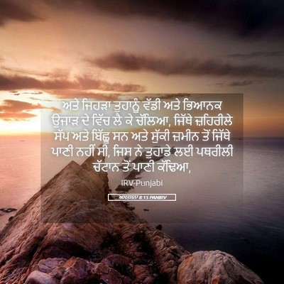 Picture 05 - ਅਸਤਸਨਾ 8:15 PANIRV - ਅਤੇ ਜਿਹੜਾ ਤੁਹਾਨੂੰ - Bible Verse Picture