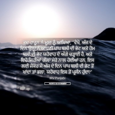 Picture 05 - ਅਹਬਾਰ 10:19 PANIRV - ਤਦ ਹਾਰੂਨ ਨੇ ਮੂਸਾ - Bible Verse Picture