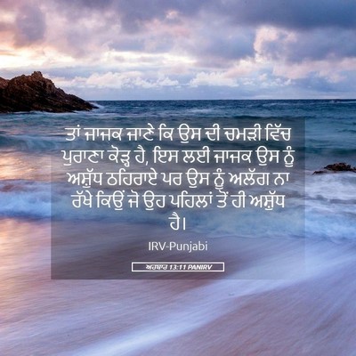 Picture 05 - ਅਹਬਾਰ 13:11 PANIRV - ਤਾਂ ਜਾਜਕ ਜਾਣੇ ਕਿ ਉਸ - Bible Verse Picture