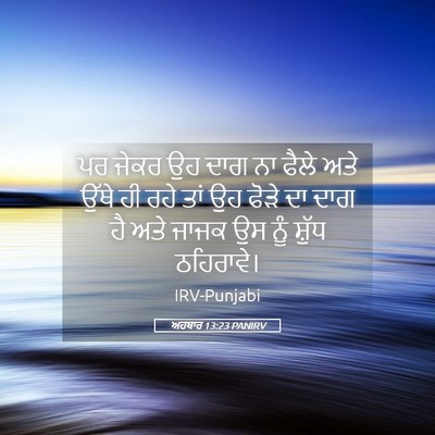 Picture 05 - ਅਹਬਾਰ 13:23 PANIRV - ਪਰ ਜੇਕਰ ਉਹ ਦਾਗ ਨਾ - Bible Verse Picture