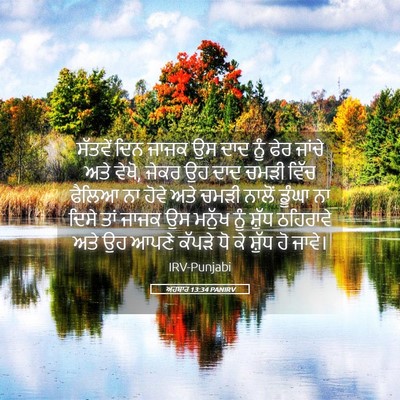 Picture 05 - ਅਹਬਾਰ 13:34 PANIRV - ਸੱਤਵੇਂ ਦਿਨ ਜਾਜਕ ਉਸ - Bible Verse Picture