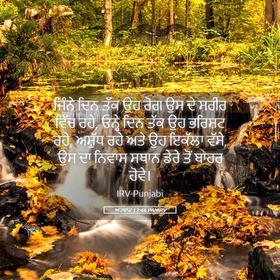 Picture 05 - ਅਹਬਾਰ 13:46 PANIRV - ਜਿੰਨੇ ਦਿਨ ਤੱਕ ਉਹ - Bible Verse Picture