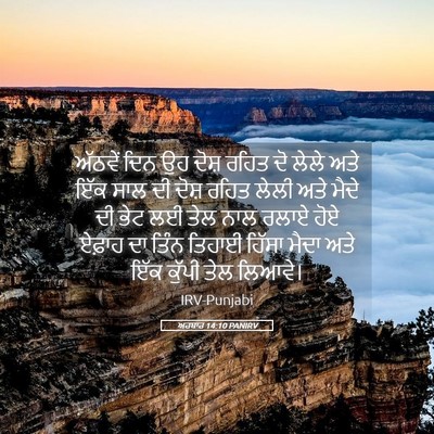 Picture 05 - ਅਹਬਾਰ 14:10 PANIRV - ਅੱਠਵੇਂ ਦਿਨ ਉਹ ਦੋਸ਼ - Bible Verse Picture