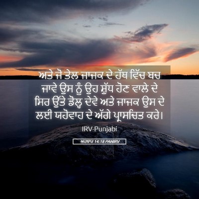 Picture 05 - ਅਹਬਾਰ 14:18 PANIRV - ਅਤੇ ਜੋ ਤੇਲ ਜਾਜਕ ਦੇ - Bible Verse Picture