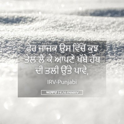Picture 05 - ਅਹਬਾਰ 14:26 PANIRV - ਫੇਰ ਜਾਜਕ ਉਸ ਵਿੱਚੋਂ - Bible Verse Picture