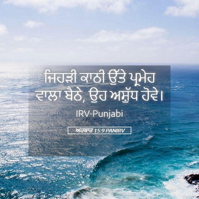Picture 05 - ਅਹਬਾਰ 15:9 PANIRV - ਜਿਹੜੀ ਕਾਠੀ ਉੱਤੇ - Bible Verse Picture