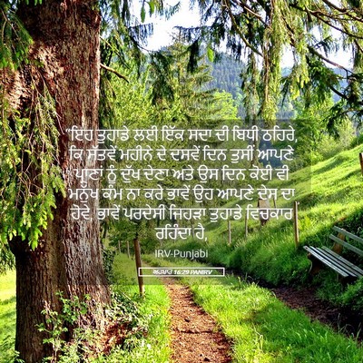 Picture 05 - ਅਹਬਾਰ 16:29 PANIRV - “ਇਹ ਤੁਹਾਡੇ ਲਈ ਇੱਕ - Bible Verse Picture