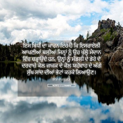 Picture 05 - ਅਹਬਾਰ 17:5 PANIRV - ਇਸ ਬਿਧੀ ਦਾ ਕਾਰਨ ਇਹ - Bible Verse Picture
