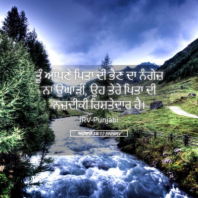 Picture 05 - ਅਹਬਾਰ 18:12 PANIRV - ਤੂੰ ਆਪਣੇ ਪਿਤਾ ਦੀ - Bible Verse Picture