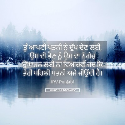 Picture 05 - ਅਹਬਾਰ 18:18 PANIRV - ਤੂੰ ਆਪਣੀ ਪਤਨੀ ਨੂੰ - Bible Verse Picture