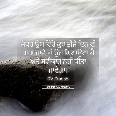 Picture 05 - ਅਹਬਾਰ 19:7 PANIRV - ਜੇਕਰ ਉਸ ਵਿੱਚੋਂ ਕੁਝ - Bible Verse Picture