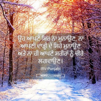 Picture 05 - ਅਹਬਾਰ 21:5 PANIRV - ਉਹ ਆਪਣੇ ਸਿਰ ਨਾ - Bible Verse Picture