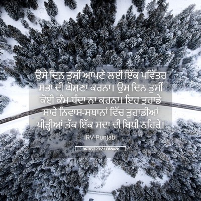 Picture 05 - ਅਹਬਾਰ 23:21 PANIRV - ਉਸੇ ਦਿਨ ਤੁਸੀਂ ਆਪਣੇ - Bible Verse Picture