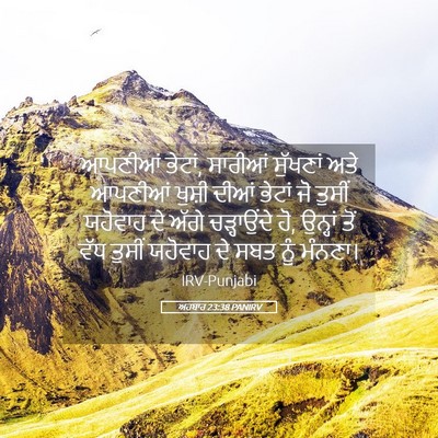 Picture 05 - ਅਹਬਾਰ 23:38 PANIRV - ਆਪਣੀਆਂ ਭੇਟਾਂ, - Bible Verse Picture