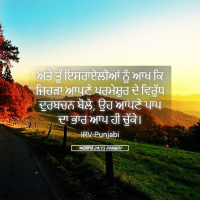 Picture 05 - ਅਹਬਾਰ 24:15 PANIRV - ਅਤੇ ਤੂੰ ਇਸਰਾਏਲੀਆਂ - Bible Verse Picture