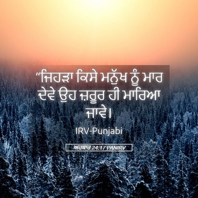 Picture 05 - ਅਹਬਾਰ 24:17 PANIRV - “ਜਿਹੜਾ ਕਿਸੇ ਮਨੁੱਖ - Bible Verse Picture