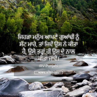 Picture 05 - ਅਹਬਾਰ 24:19 PANIRV - ਜਿਹੜਾ ਮਨੁੱਖ ਆਪਣੇ - Bible Verse Picture
