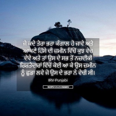 Picture 05 - ਅਹਬਾਰ 25:25 PANIRV - ਜੇ ਕਦੇ ਤੇਰਾ ਭਰਾ - Bible Verse Picture