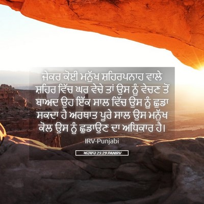 Picture 05 - ਅਹਬਾਰ 25:29 PANIRV - ਜੇਕਰ ਕੋਈ ਮਨੁੱਖ - Bible Verse Picture