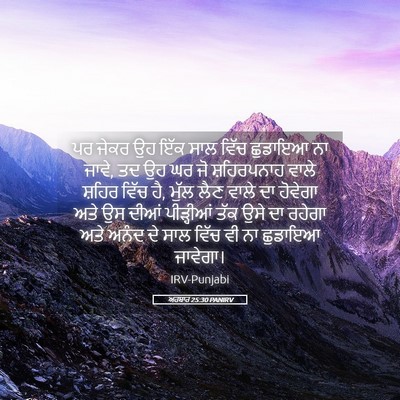 Picture 05 - ਅਹਬਾਰ 25:30 PANIRV - ਪਰ ਜੇਕਰ ਉਹ ਇੱਕ ਸਾਲ - Bible Verse Picture