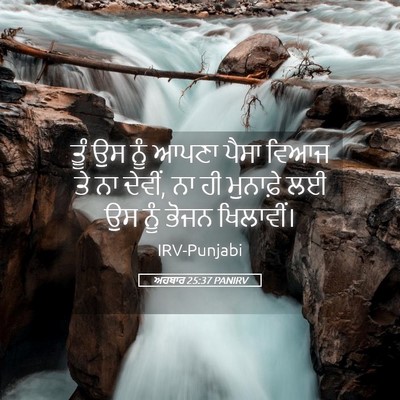 Picture 05 - ਅਹਬਾਰ 25:37 PANIRV - ਤੂੰ ਉਸ ਨੂੰ ਆਪਣਾ - Bible Verse Picture
