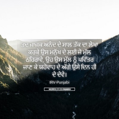 Picture 05 - ਅਹਬਾਰ 27:23 PANIRV - ਤਦ ਜਾਜਕ ਅਨੰਦ ਦੇ ਸਾਲ - Bible Verse Picture