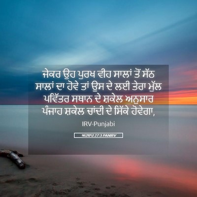 Picture 05 - ਅਹਬਾਰ 27:3 PANIRV - ਜੇਕਰ ਉਹ ਪੁਰਖ ਵੀਹ - Bible Verse Picture