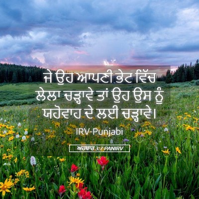 Picture 05 - ਅਹਬਾਰ 3:7 PANIRV - ਜੇ ਉਹ ਆਪਣੀ ਭੇਟ ਵਿੱਚ - Bible Verse Picture