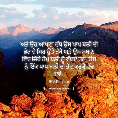 Picture 05 - ਅਹਬਾਰ 4:33 PANIRV - ਅਤੇ ਉਹ ਆਪਣਾ ਹੱਥ ਉਸ - Bible Verse Picture