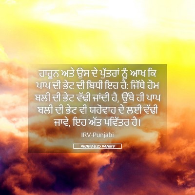 Picture 05 - ਅਹਬਾਰ 6:25 PANIRV - ਹਾਰੂਨ ਅਤੇ ਉਸ ਦੇ - Bible Verse Picture