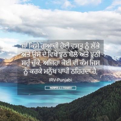 Picture 05 - ਅਹਬਾਰ 6:3 PANIRV - ਜਾਂ ਕਿਸੇ ਗੁਆਚੀ ਹੋਈ - Bible Verse Picture